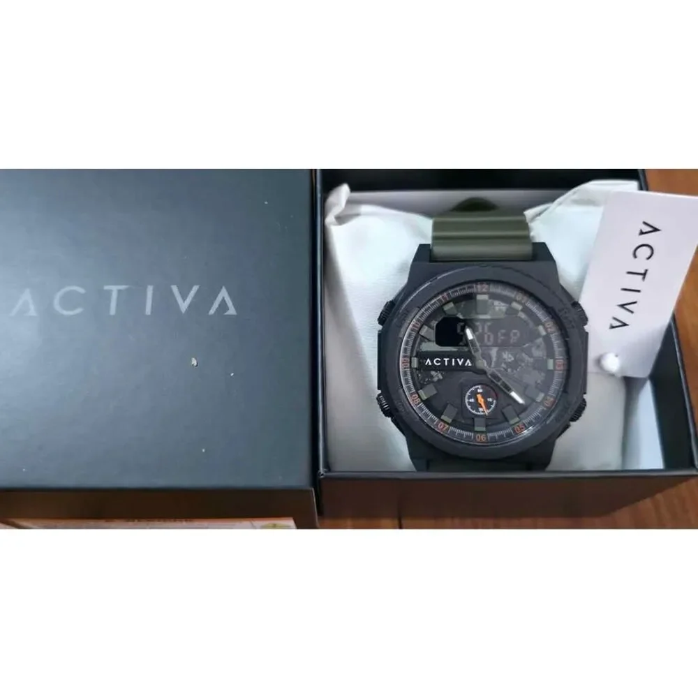 NEW Activa X Invicta Men's Digital/Analog Watch - 47mm Camo & Green
